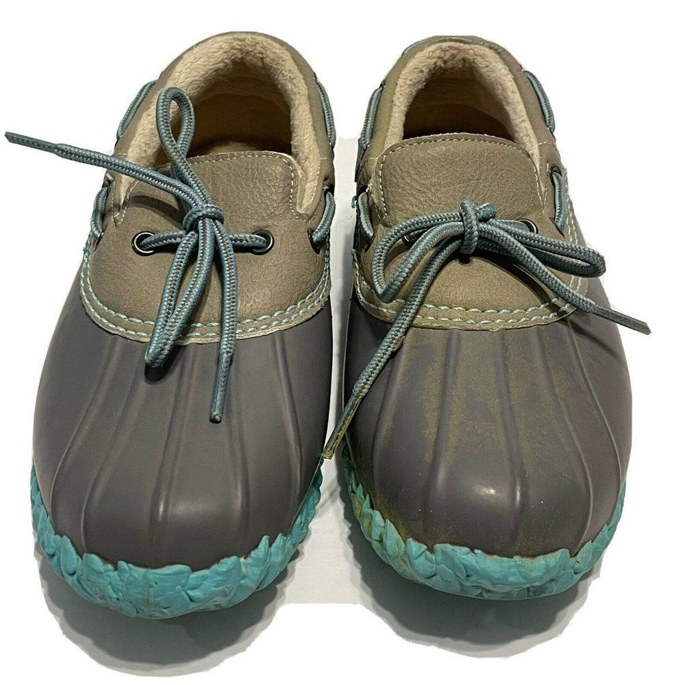JBU Jambu Gwen Waterproof Lace Low Top Slip-on Duck Shoes Women 6M Gray Vegan